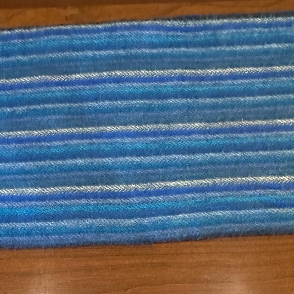 VTG 1980-85 Shades of Blue Long Striped Scarf by V.FRAAS Made in Germany - Picture 9 of 9